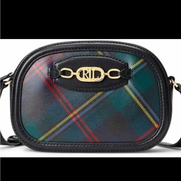Lauren Ralph Lauren Plaid Leather Medium Jordynn Crossbody Bag